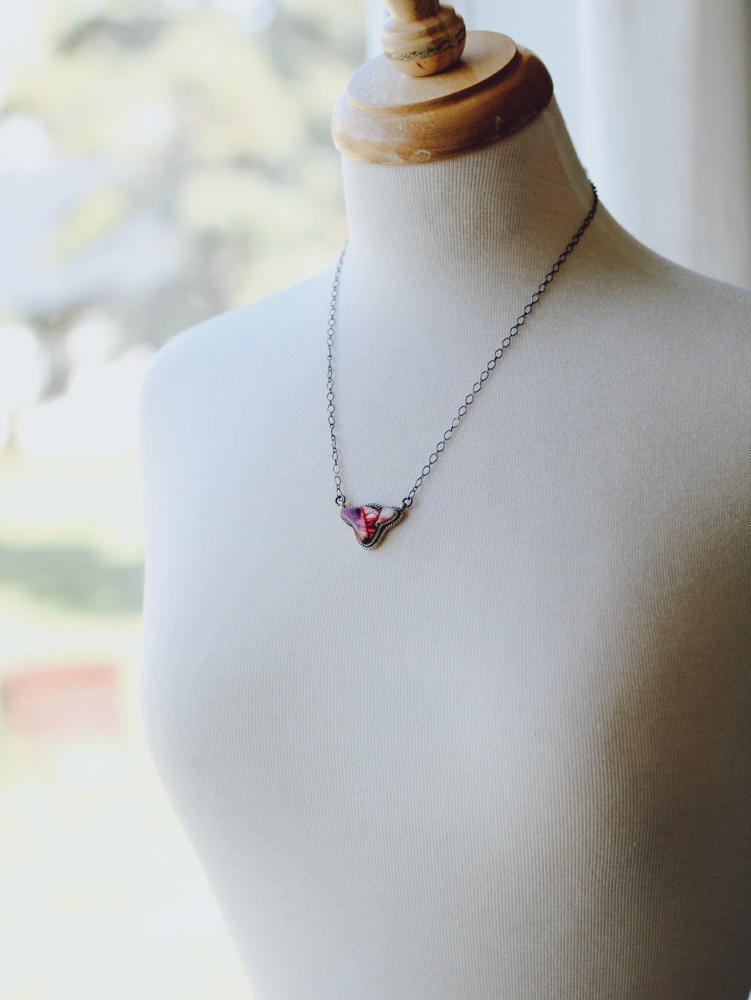 Charlene • Dahlia Rose Cow Bar Necklace