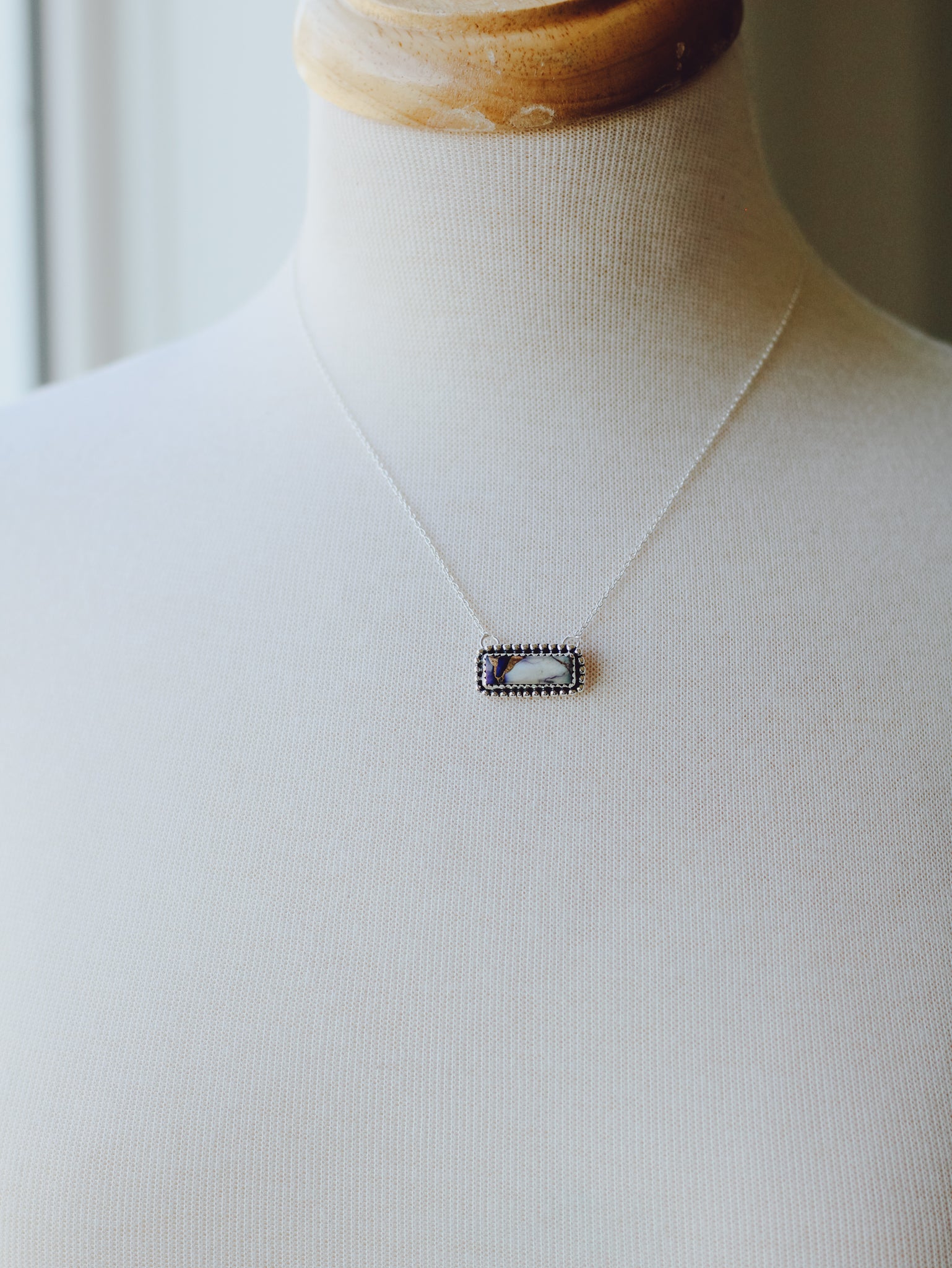 Tanya • Violet Rose Bar Necklace