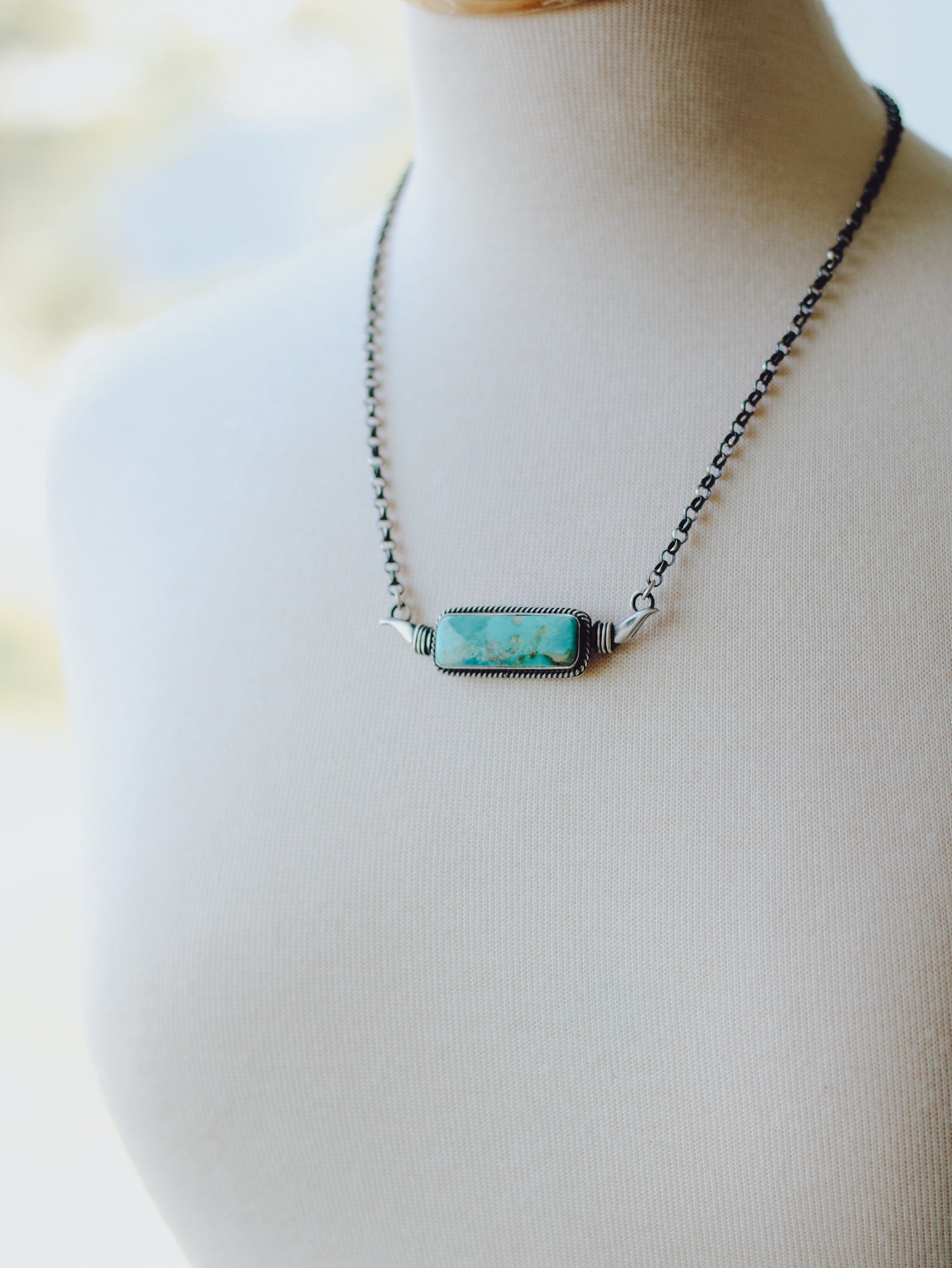 Longhorn • Turquoise Bar Necklace