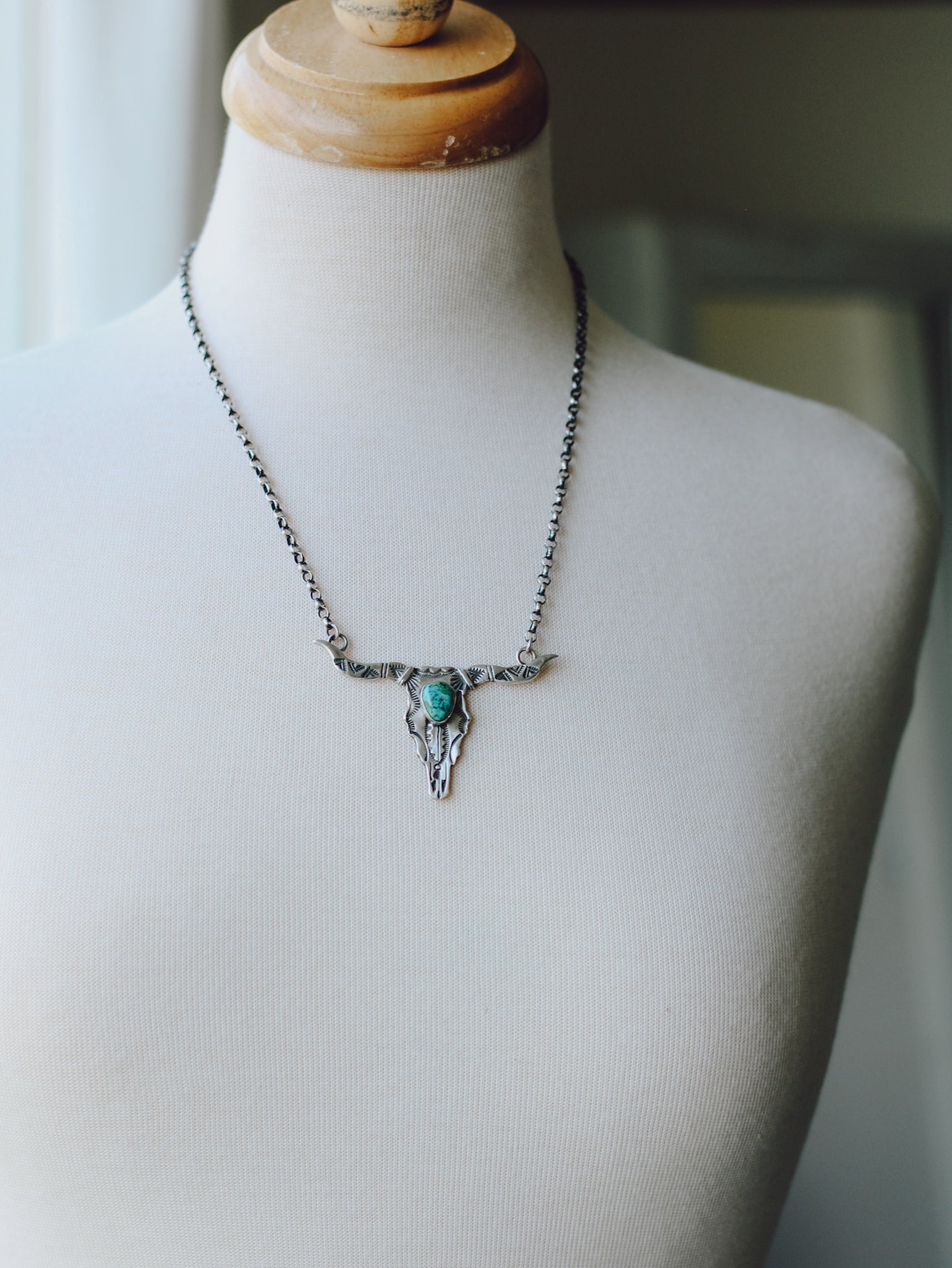 Wade • Bull Skull Bar Necklace