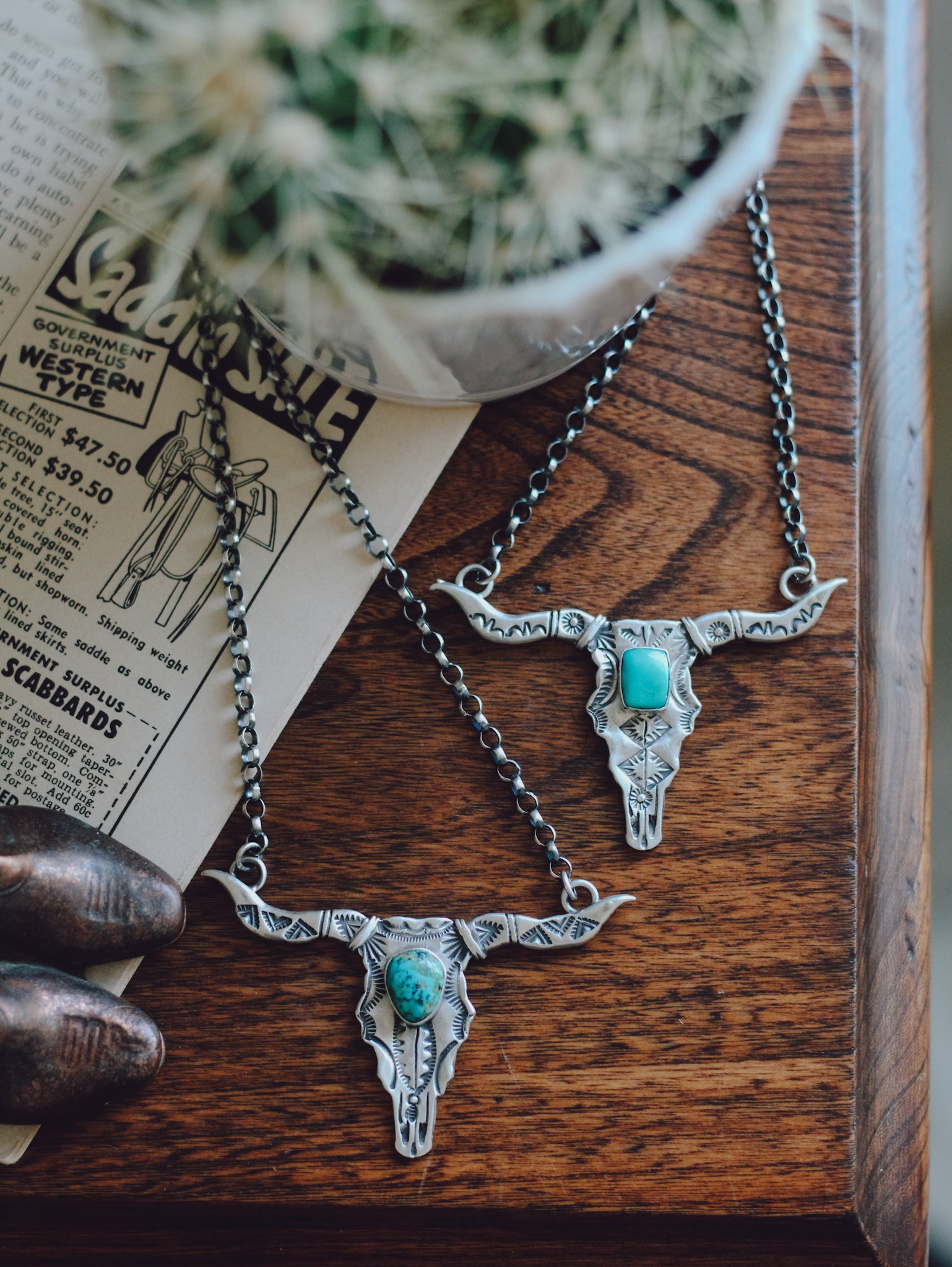 Wade • Bull Skull Bar Necklace
