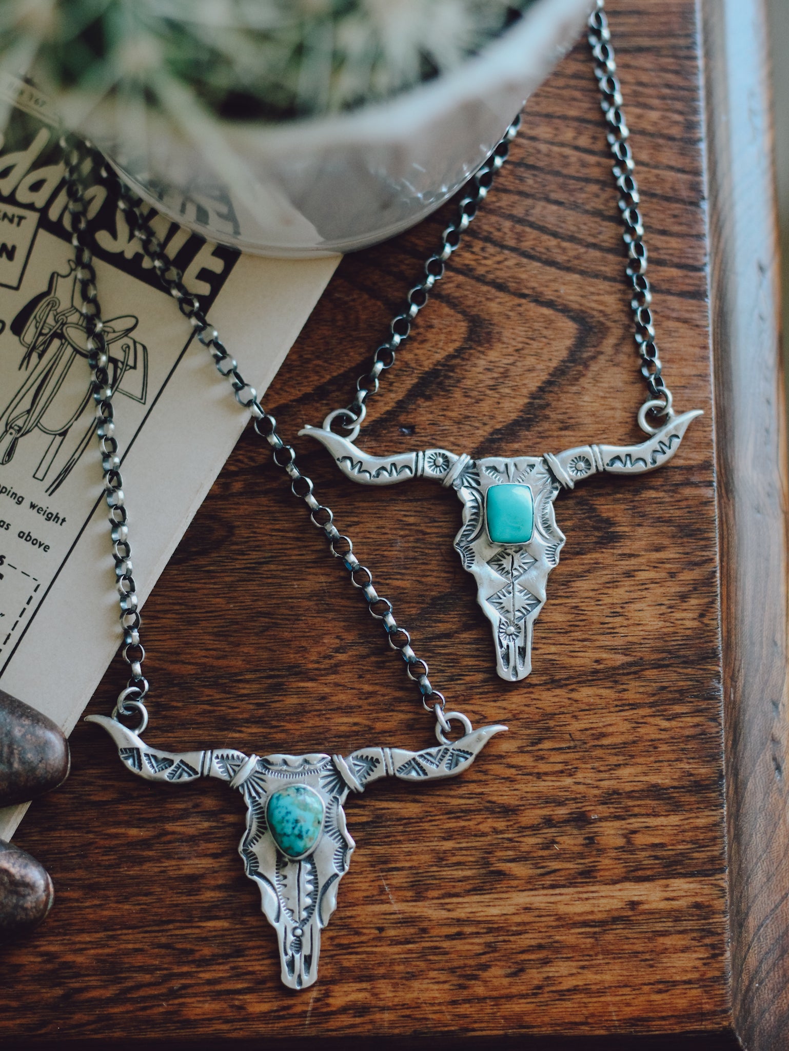 Wade • Bull Skull Bar Necklace