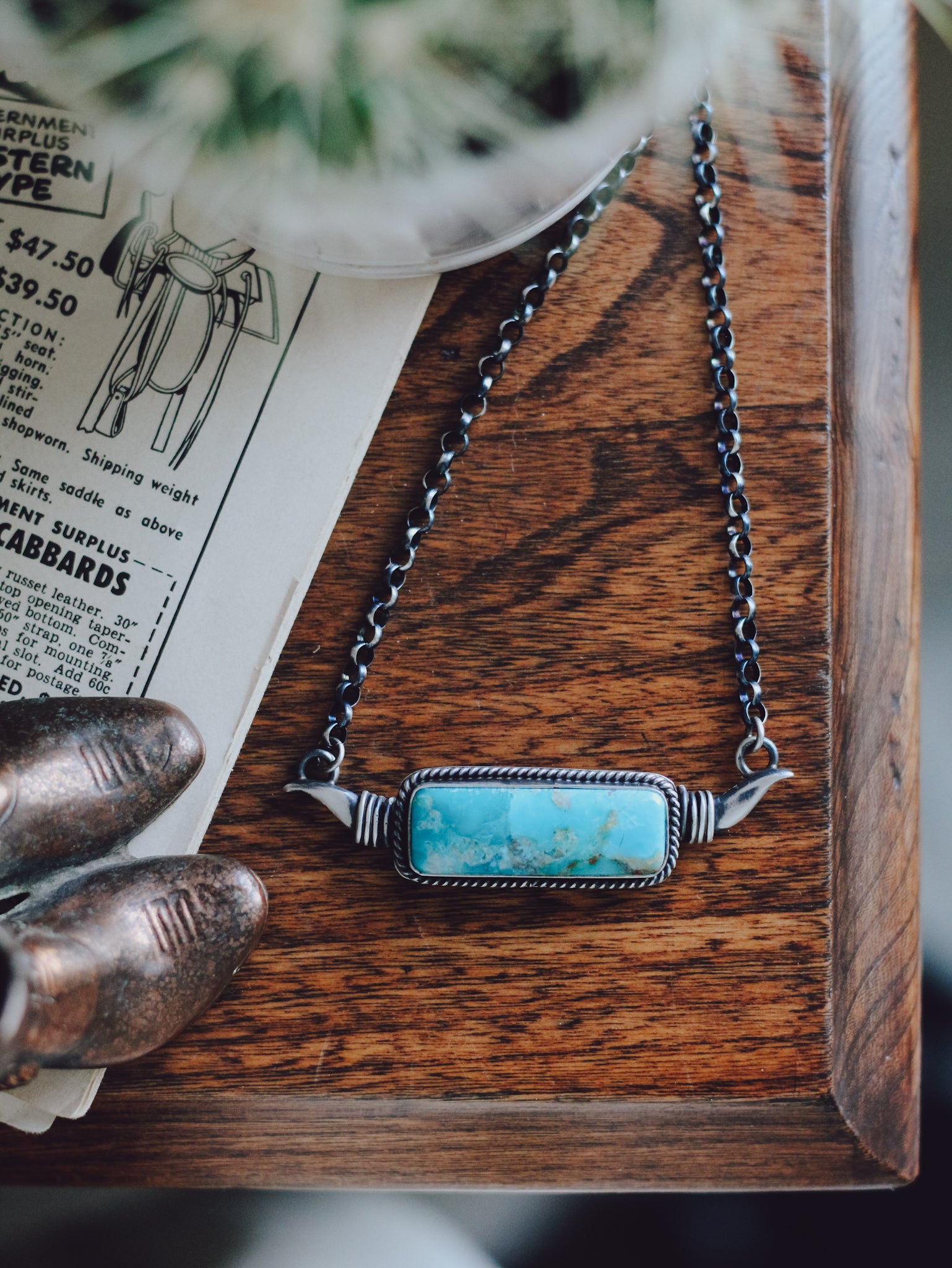 Longhorn • Turquoise Bar Necklace