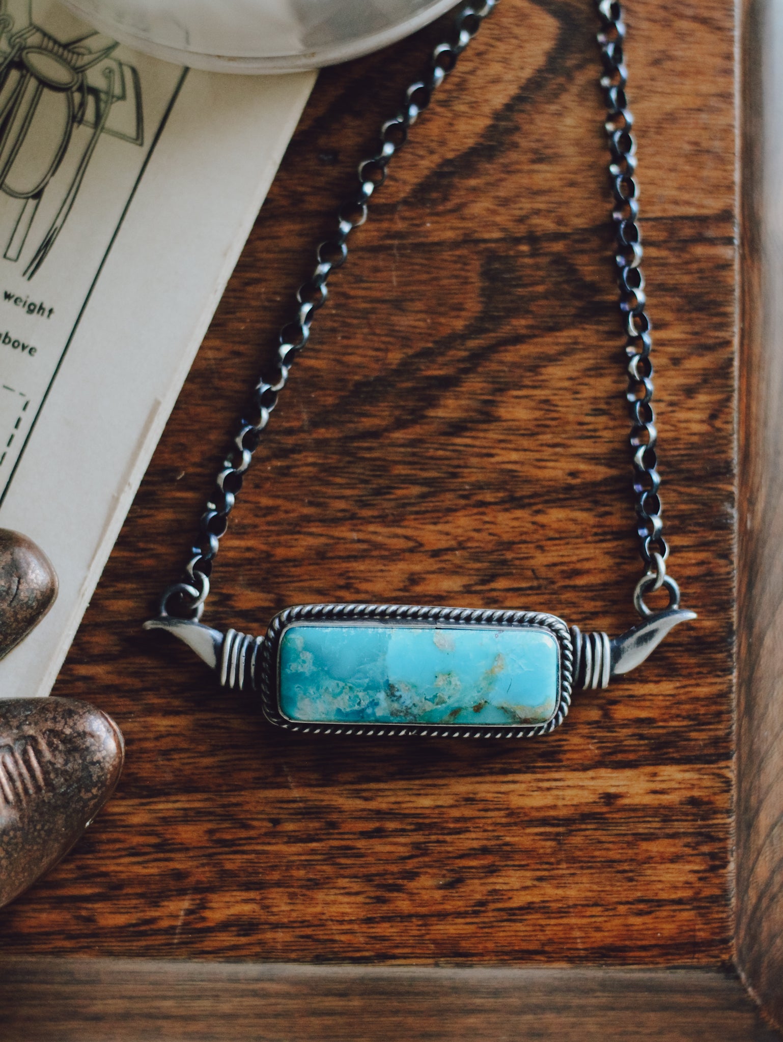Longhorn • Turquoise Bar Necklace