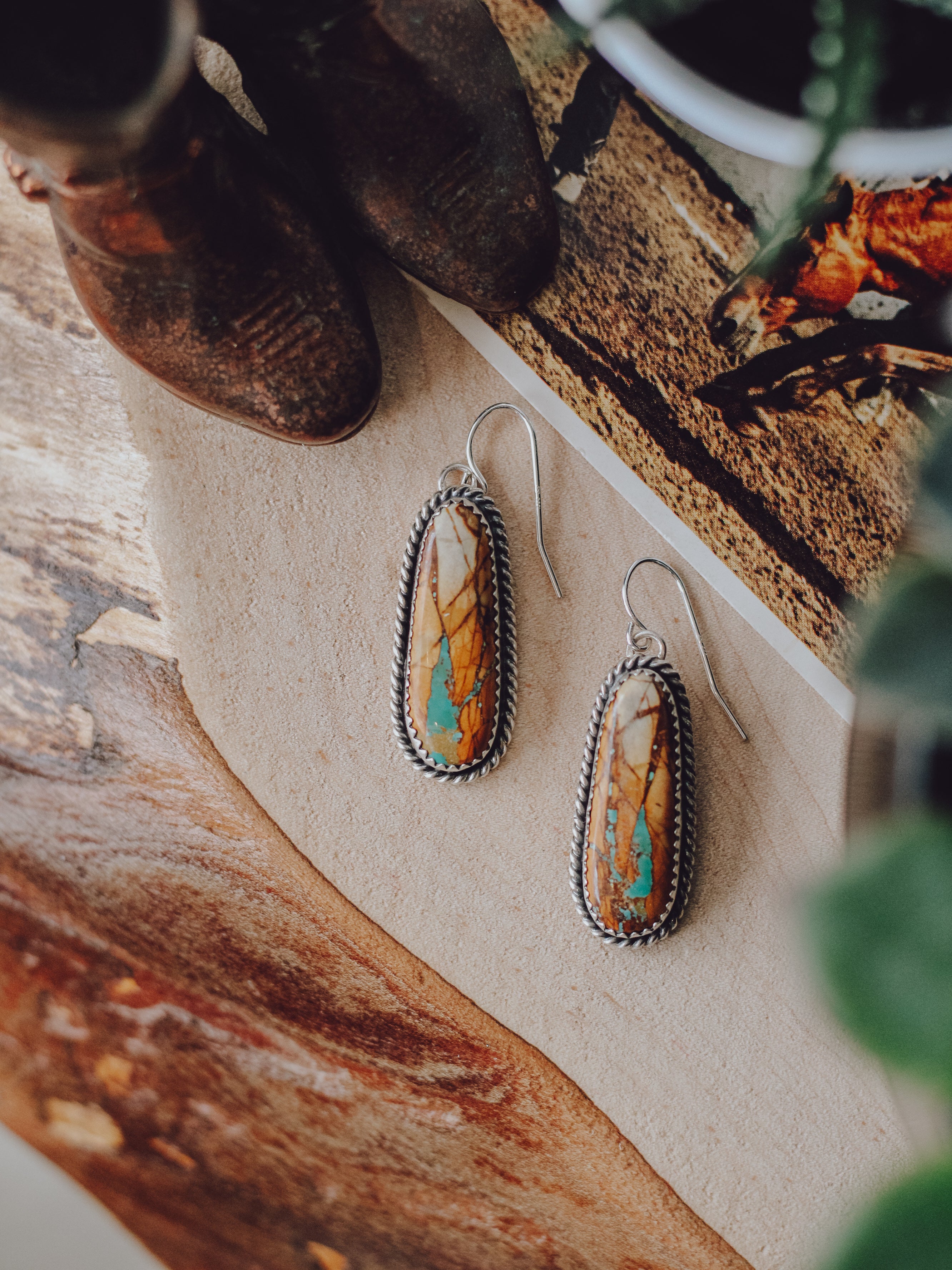 Quill • Boulder Turquoise Drop Earrings