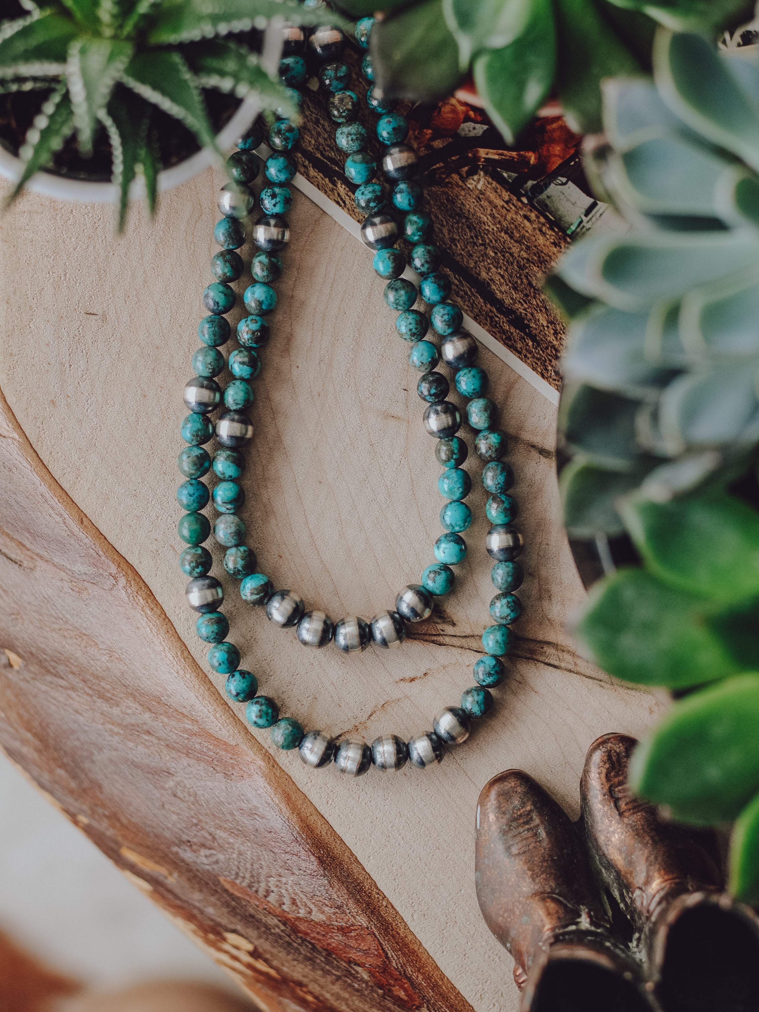 Emeline • Turquoise & Pearl Necklace