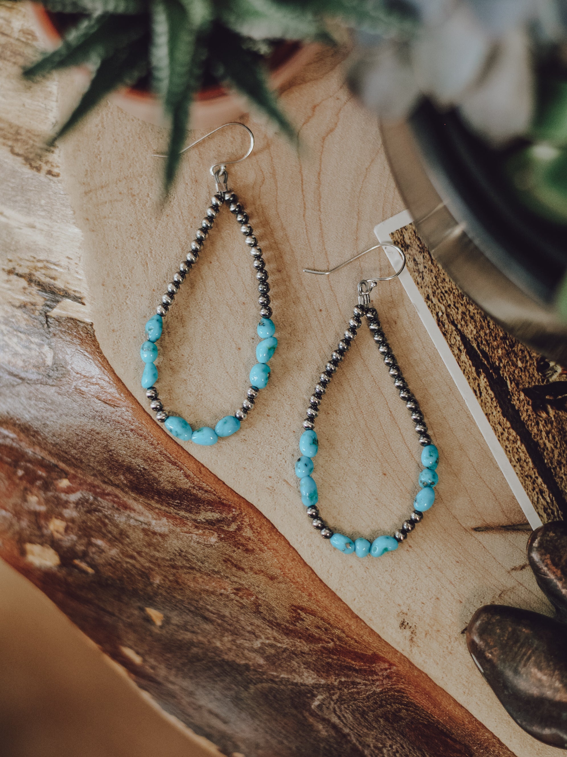 Rosa • Turquoise & Pearl Drop Earrings