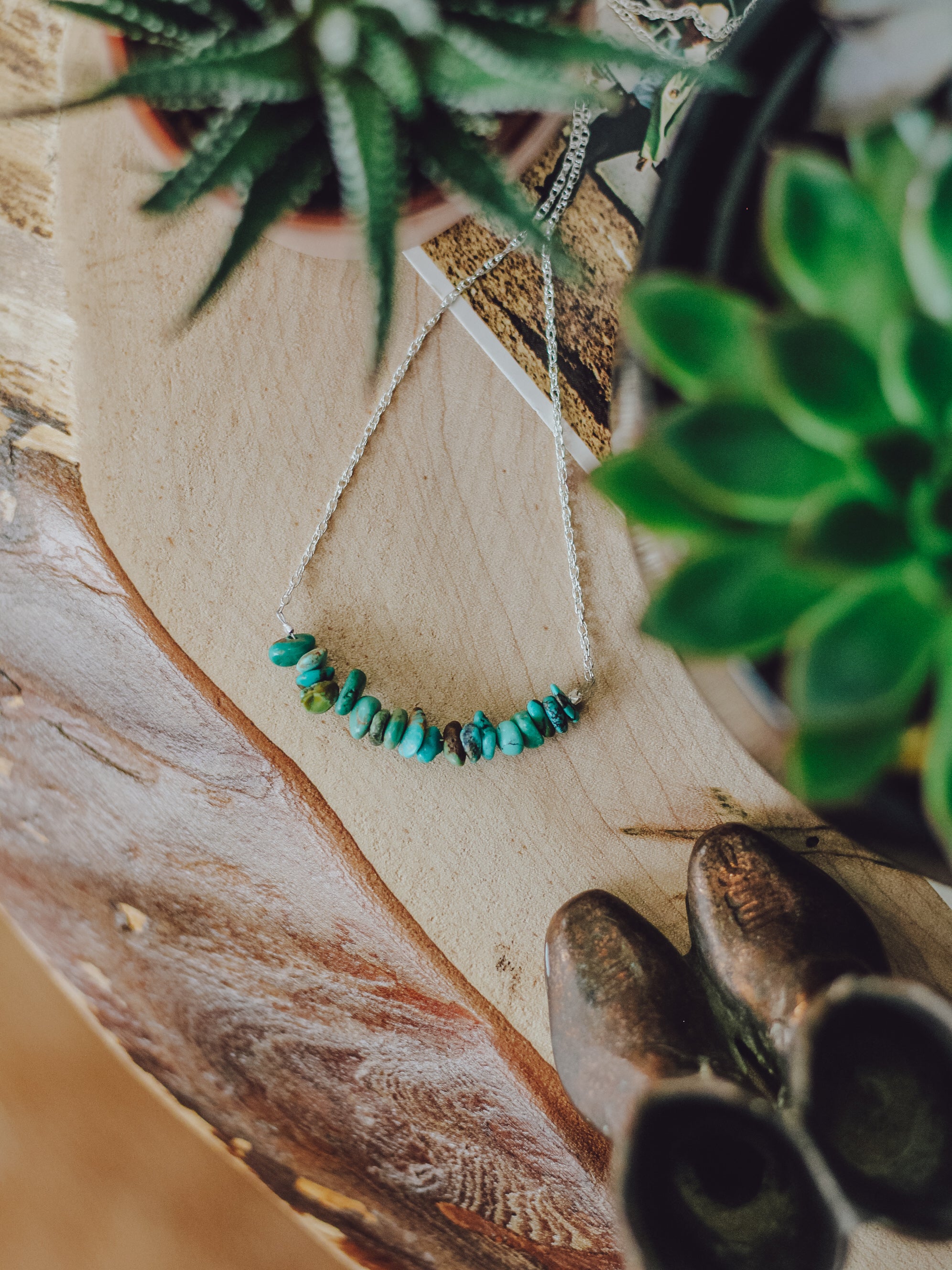 Taos • Turquoise Nugget Bar Necklace