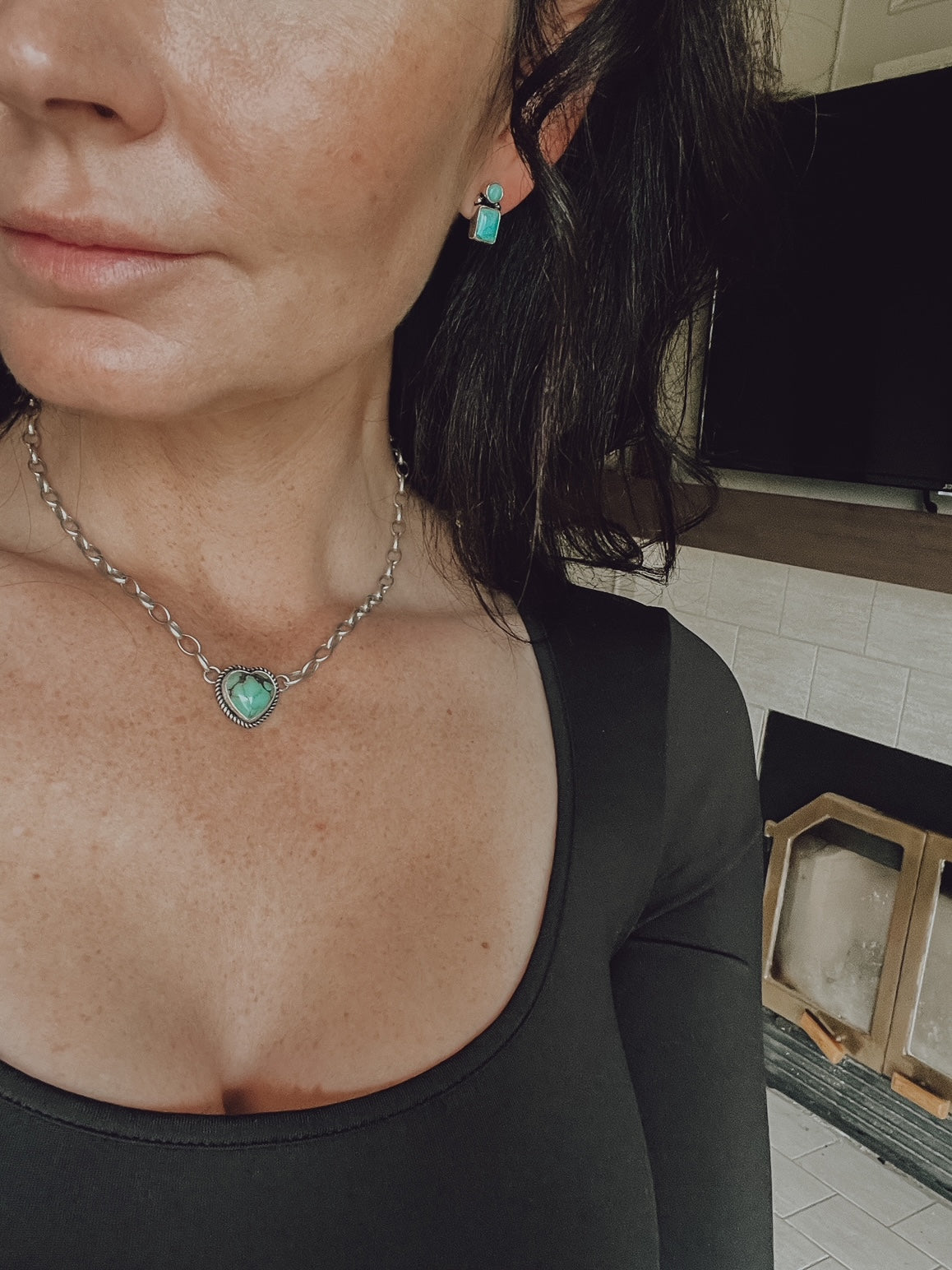 Jade • Heart Bar Necklace