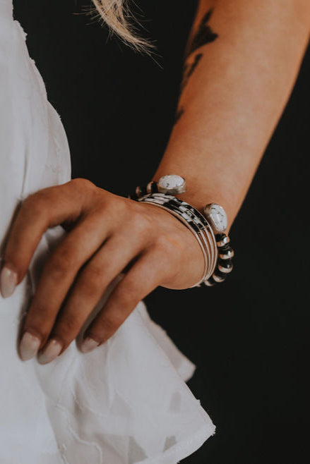 Belle • White Buffalo & Pearl Cuff